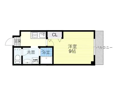 ヴィラペントハウス京橋Ⅳ(1K/3階)の間取り写真