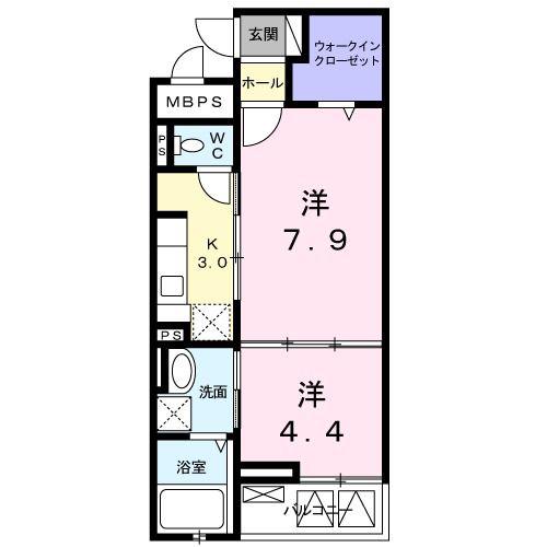 グランシャリオ(1LDK/2階)の間取り写真
