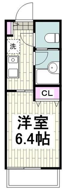 ファイブスポット(1K/2階)の間取り写真