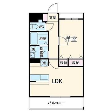ル・レーヴ(1LDK/1階)の間取り写真