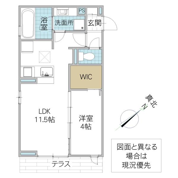 ラヴィエベル(1LDK/1階)の間取り写真