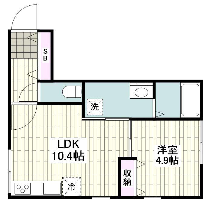 レラーブル鎌倉佐助A棟(1LDK/2階)の間取り写真