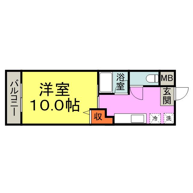 コーポラス坂井(1K/2階)の間取り写真