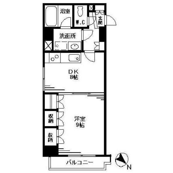 グランデミスモ(1DK/4階)の間取り写真