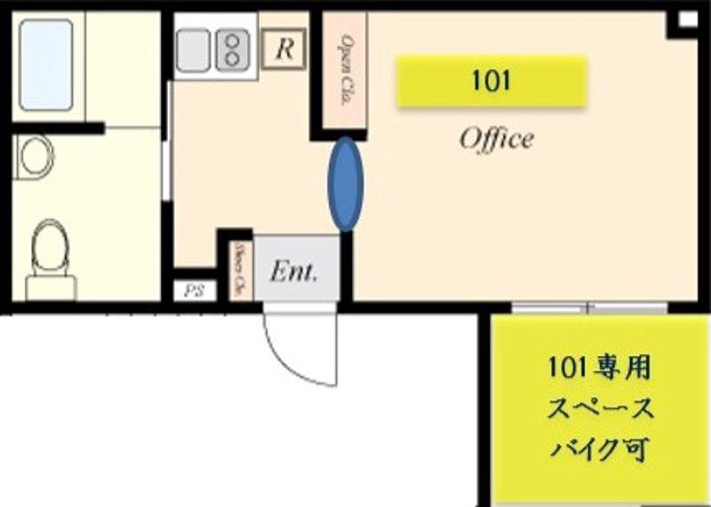 HW.HILLS 新川(ワンルーム/1階)の間取り写真