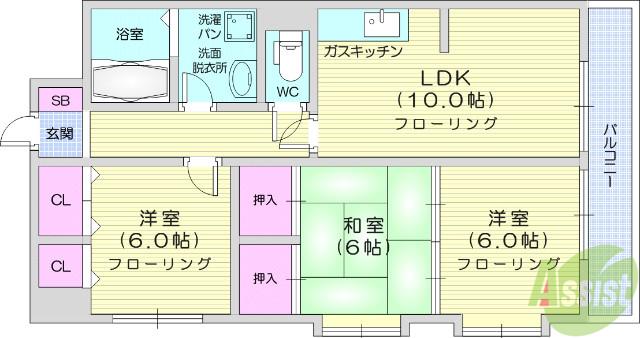 メゾンエトワール柏木(3LDK/3階)の間取り写真