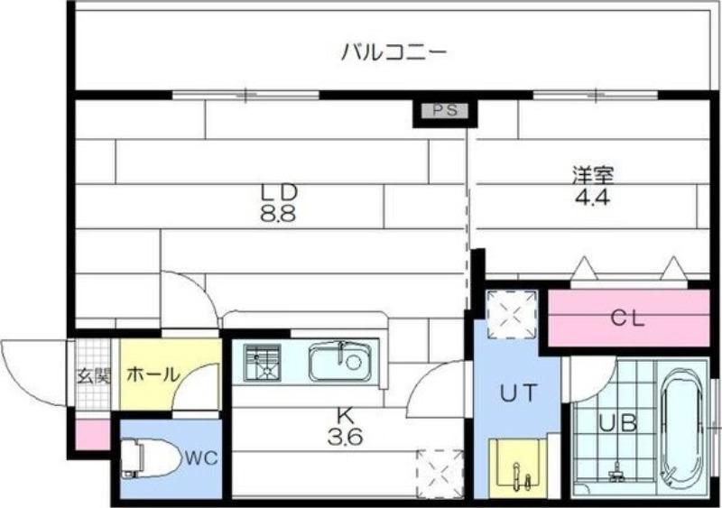 アンジュ・ミニョン(1LDK/2階)の間取り写真