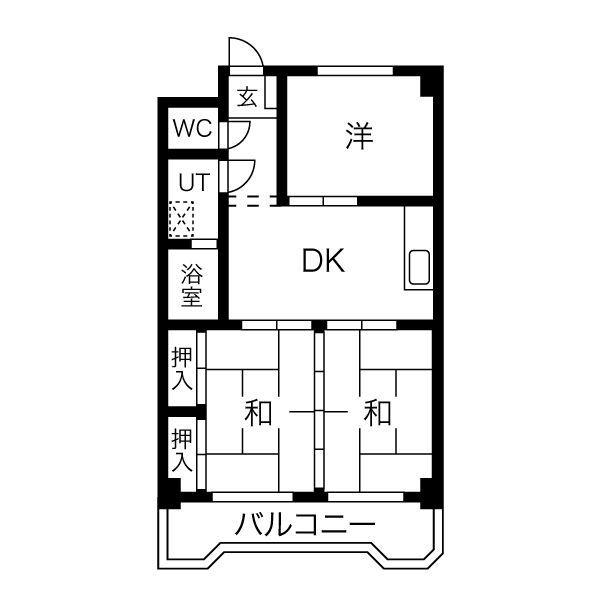 メゾン徳II(3DK/4階)の間取り写真