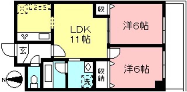 ラークヒルズ(2LDK/3階)の間取り写真