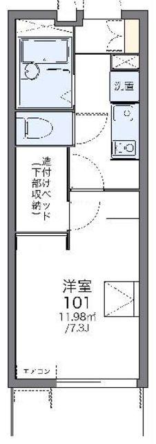 レオパレスラ ピアンタ都立家政(1K/1階)の間取り写真