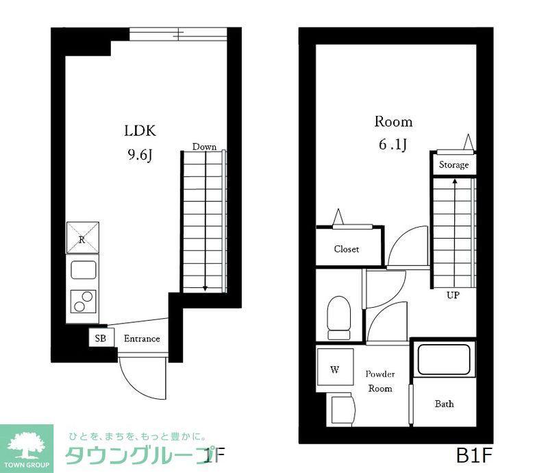 EVERCREST赤羽(1LDK/B1階)の間取り写真