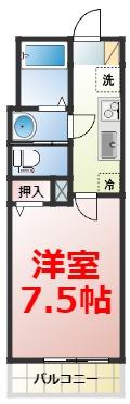 オリオンスター(1K/2階)の間取り写真