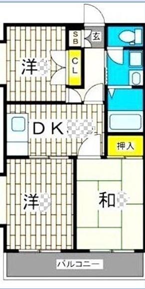 オリブマンション(2DK/1階)の間取り写真