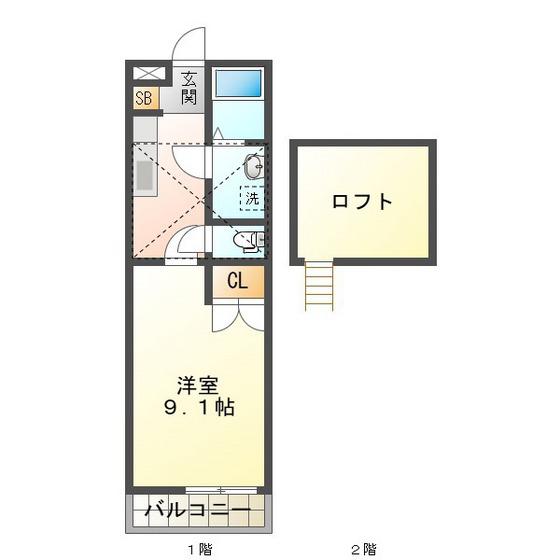 トップハウス垂水 II(1K/1階)の間取り写真