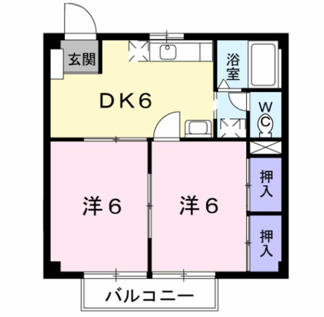 アクティブ泉(2DK/2階)の間取り写真