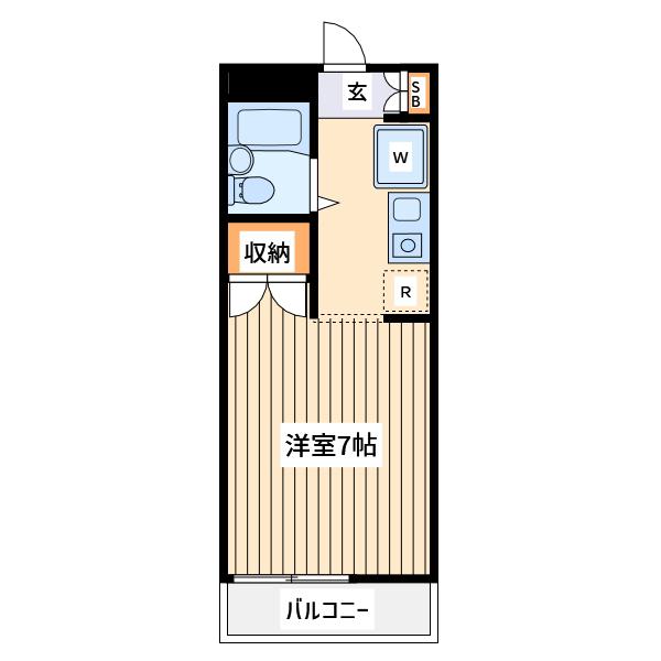 メゾンボヌール菊名B棟(1K/2階)の間取り写真
