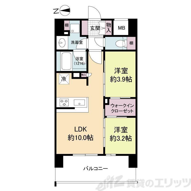 ソルレヴェンテ新梅田(2LDK/7階)の間取り写真