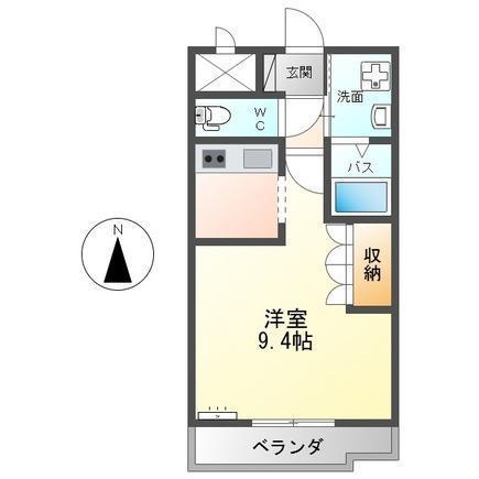 ルミエール(1K/2階)の間取り写真