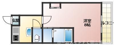 CASA GRANDE東岡山(1K/1階)の間取り写真