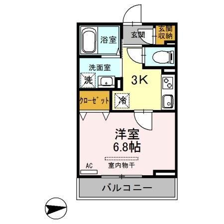アマービレ(1K/3階)の間取り写真