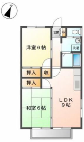 ニューブリッジハイツ(2LDK/1階)の間取り写真