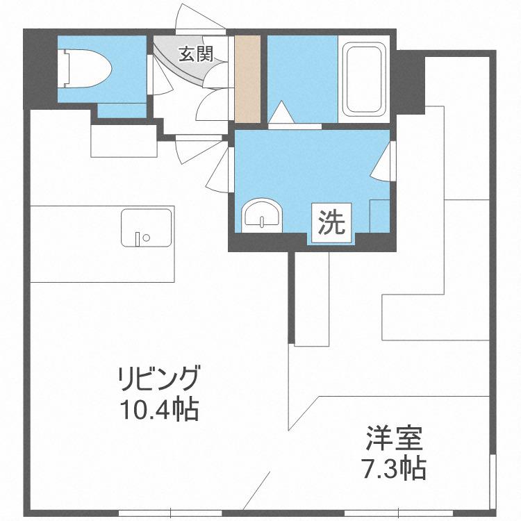 レブニーズ ザ・レジデンス N21(1LDK/2階)の間取り写真