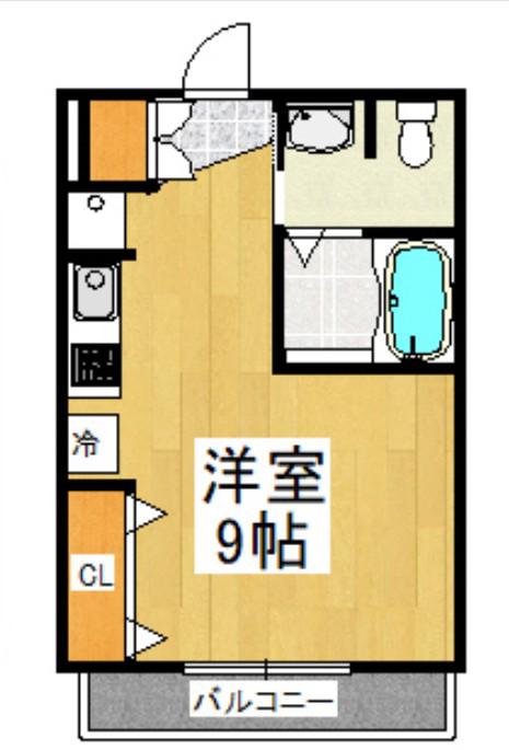 クレインビラ(ワンルーム/1階)の間取り写真