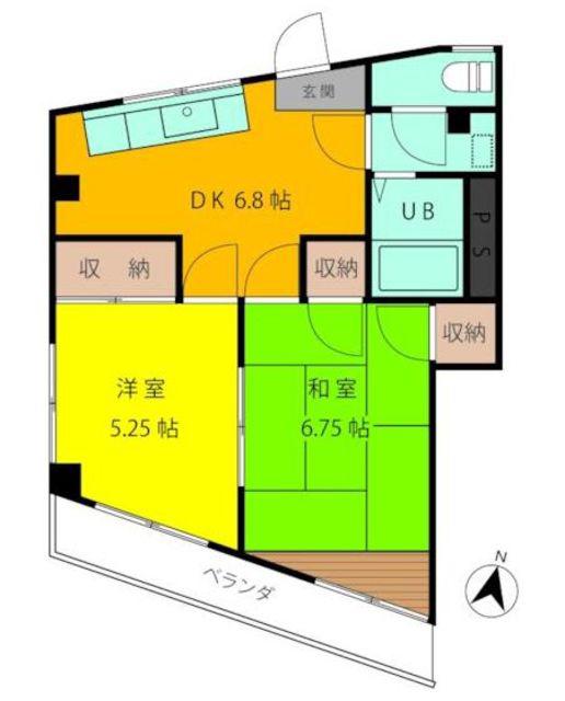 スワン21(2DK/2階)の間取り写真