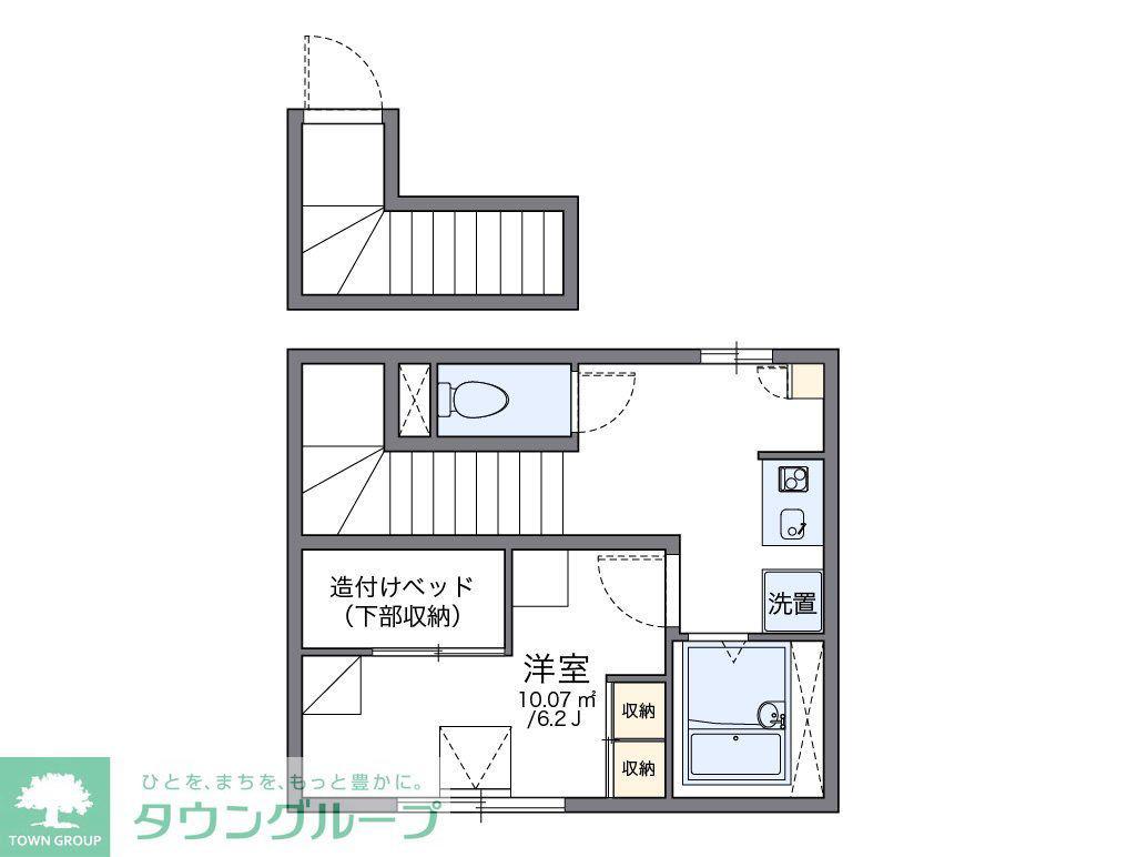 レオパレスいろは(1K/2階)の間取り写真