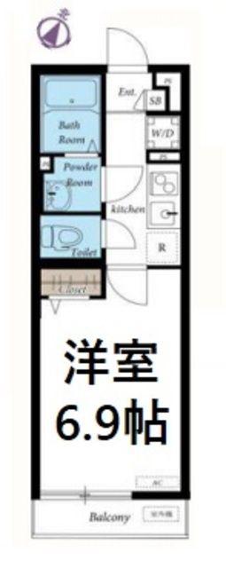アイ&SH(1K/2階)の間取り写真