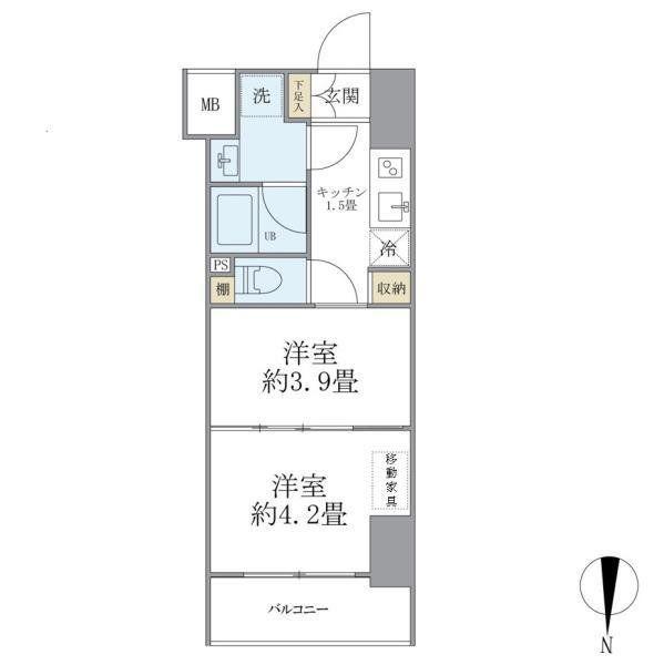 フェリーチェ錦糸町(2K/11階)の間取り写真