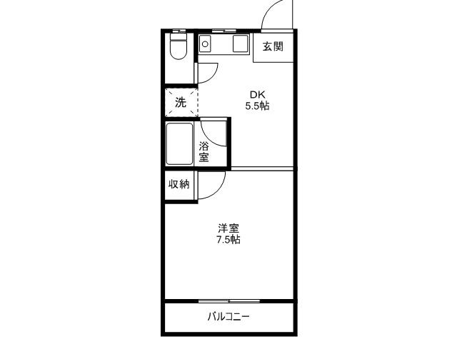 メゾン白亜(1DK/3階)の間取り写真