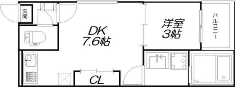 レガーレ尾頭橋(1DK/3階)の間取り写真