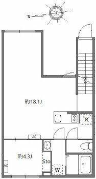 アピチェ戸越銀座(1LDK/2階)の間取り写真
