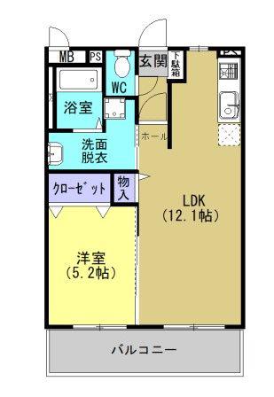 グラン コモード(1LDK/1階)の間取り写真