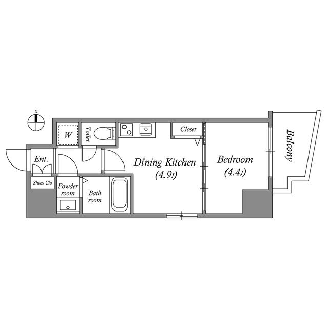 ADWRESIDENCE松屋町(1DK/2階)の間取り写真
