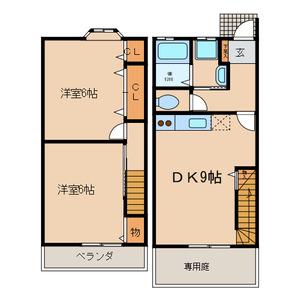 ERINA(2DK/1階)の間取り写真