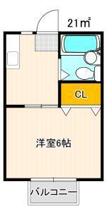 ブレイン南柏(1K/1階)の間取り写真