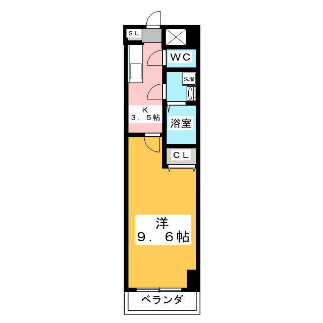 カメリアワーフ(1K/2階)の間取り写真