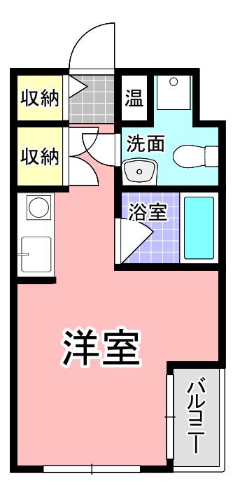 自由が丘ブランシュ(ワンルーム/2階)の間取り写真