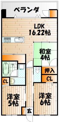 アーティックス門司ヘリテイジ(3LDK/18階)の間取り写真
