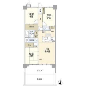ライオンズマンション比良第3(3LDK/1階)の間取り写真