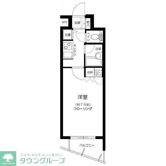 グラーサ東京イースト(1K/6階)の間取り写真