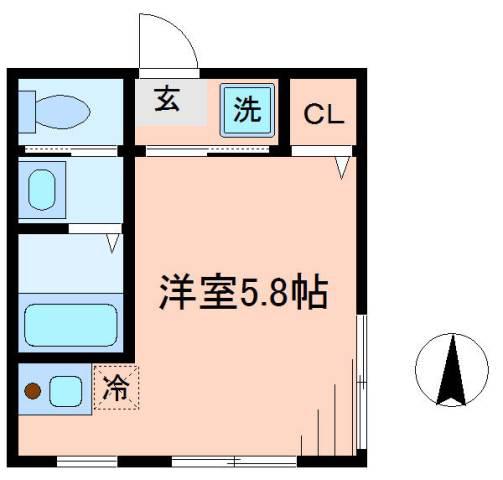 エアプレイス中板橋(ワンルーム/1階)の間取り写真