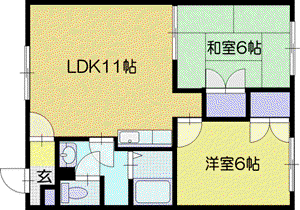 柏恵館II(2LDK/3階)の間取り写真