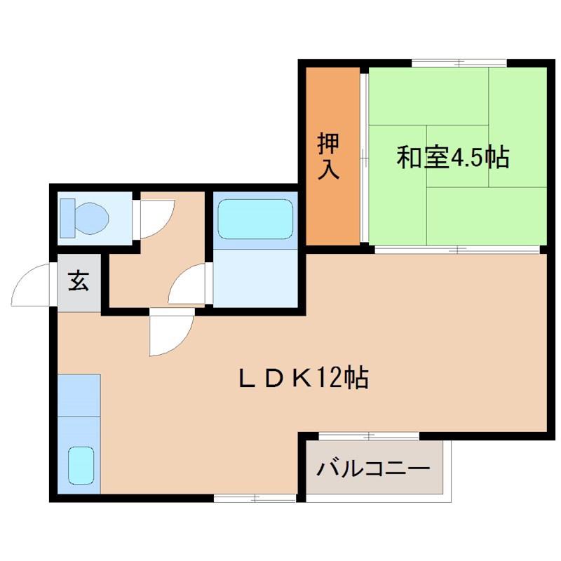 ロイヤルメゾン塚口Ⅴ(1LDK/1階)の間取り写真