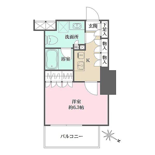 ザ・パークワンズ渋谷本町(1K/14階)の間取り写真