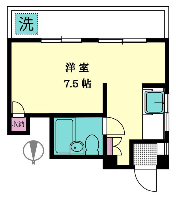 常盤台パールマンション(ワンルーム/5階)の間取り写真