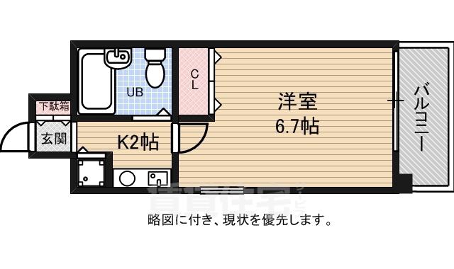 ダイアパレス昭和町(1K/4階)の間取り写真