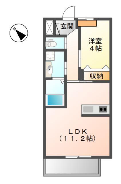 レジェンドヒルズ(1LDK/2階)の間取り写真